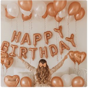 Birthday Surprise Rose Gold Balloon Decor