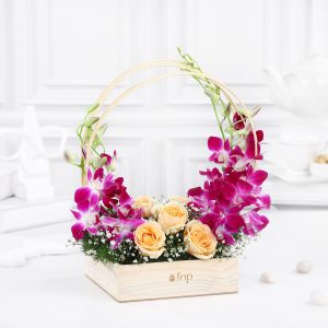 Delicate Beauty Orchids N Roses Arrangement