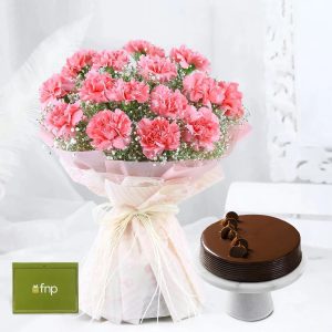 Magical Dust Carnations N Truffle Cake Combo