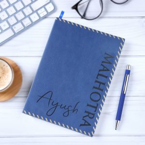 Personalised Blue Notebook and Pen Combo