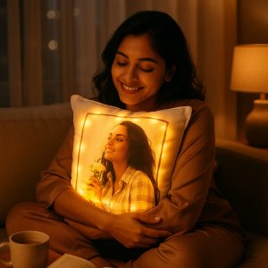 Personalised Cool Yellow LED Cushion