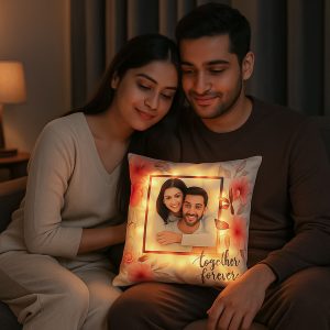 Personalised Love Affair LED Cushion Hand Delivery