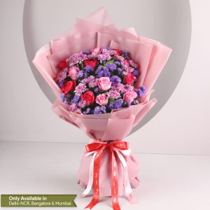 Pink Roses Daisy Bouquet