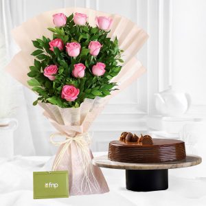 Pretty In Pastel Roses Bouquet Truffle Cake